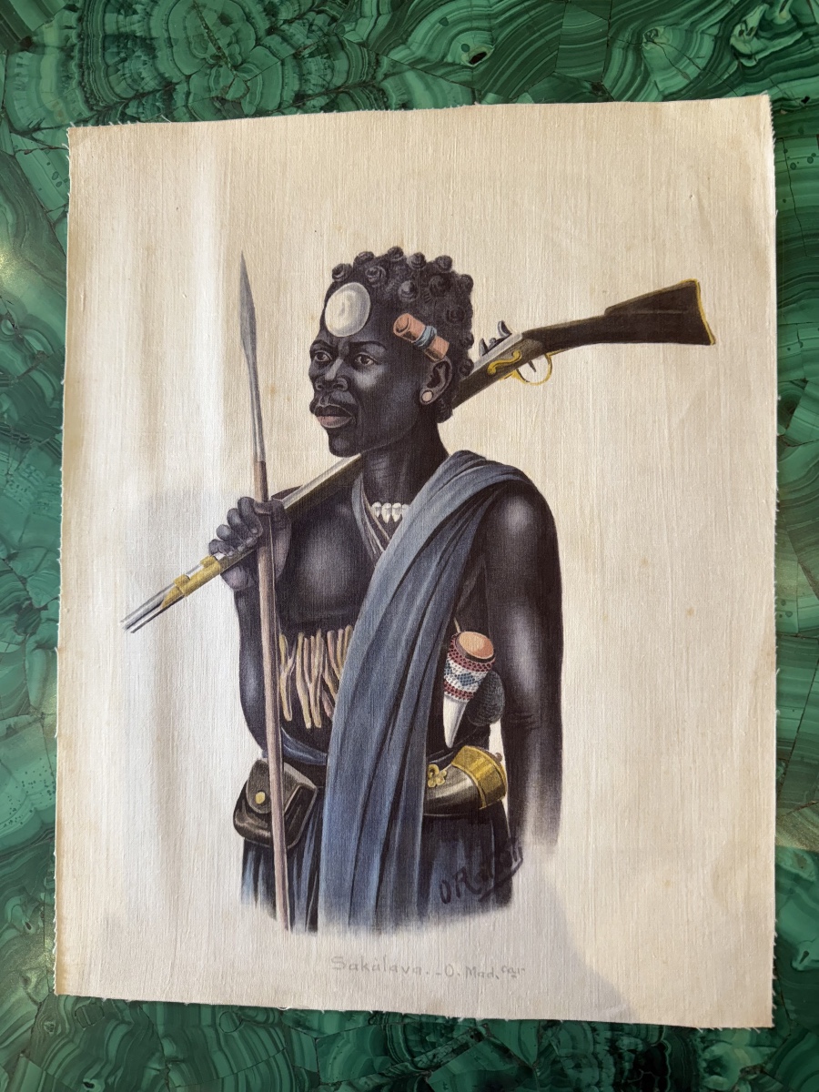 Olivier RATODY (RATODIARIVONY 1894 ), Suite d'aquarelles sur soie-photo-5