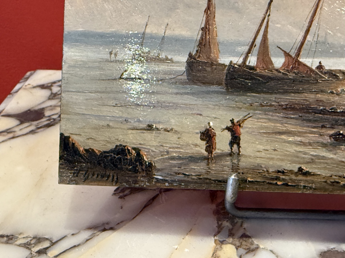 Henriette Gudin (1825-1892), Retour de pêche à marée basse, XXème -photo-2