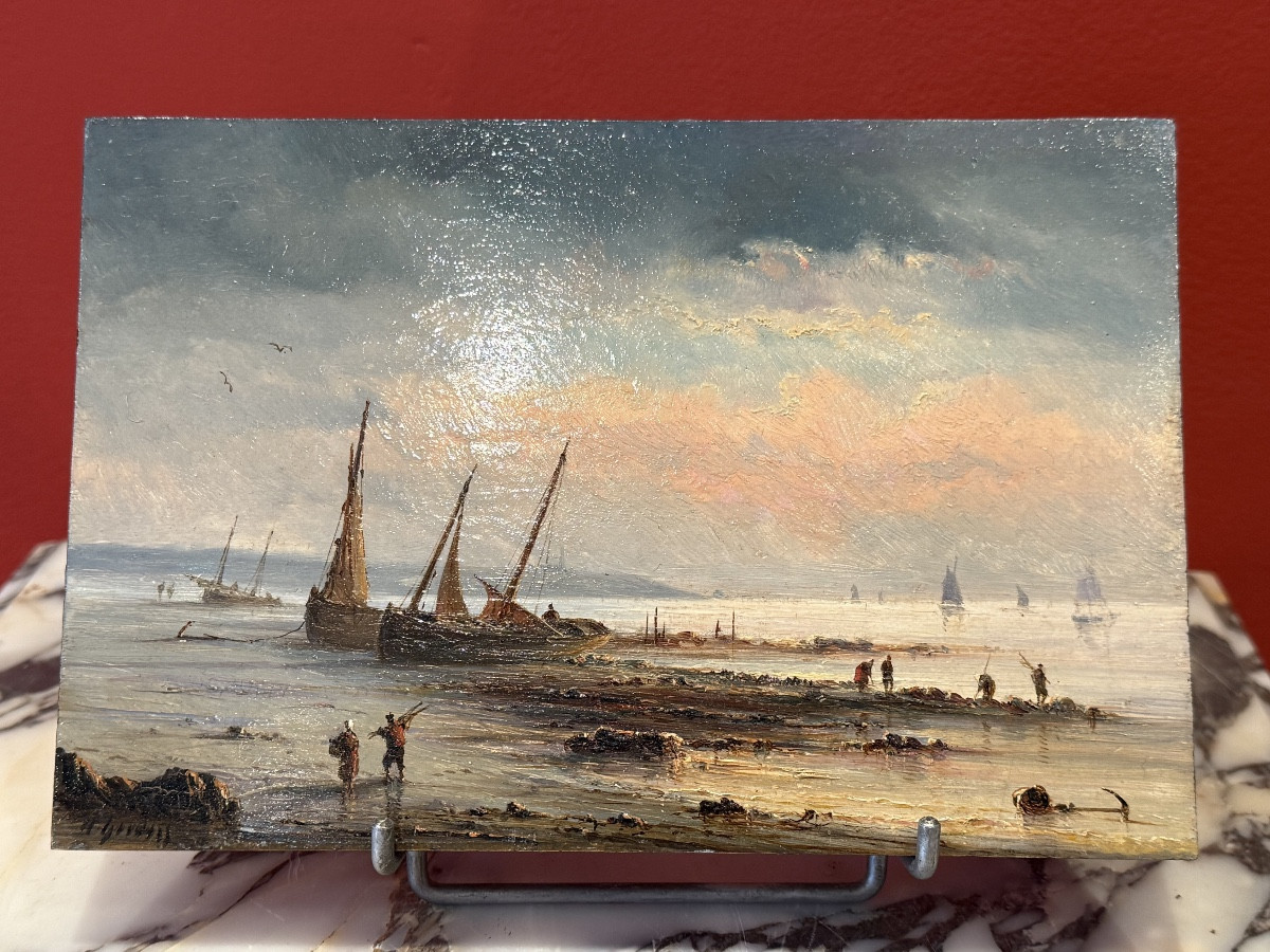 Henriette Gudin (1825-1892), Retour de pêche à marée basse, XXème 