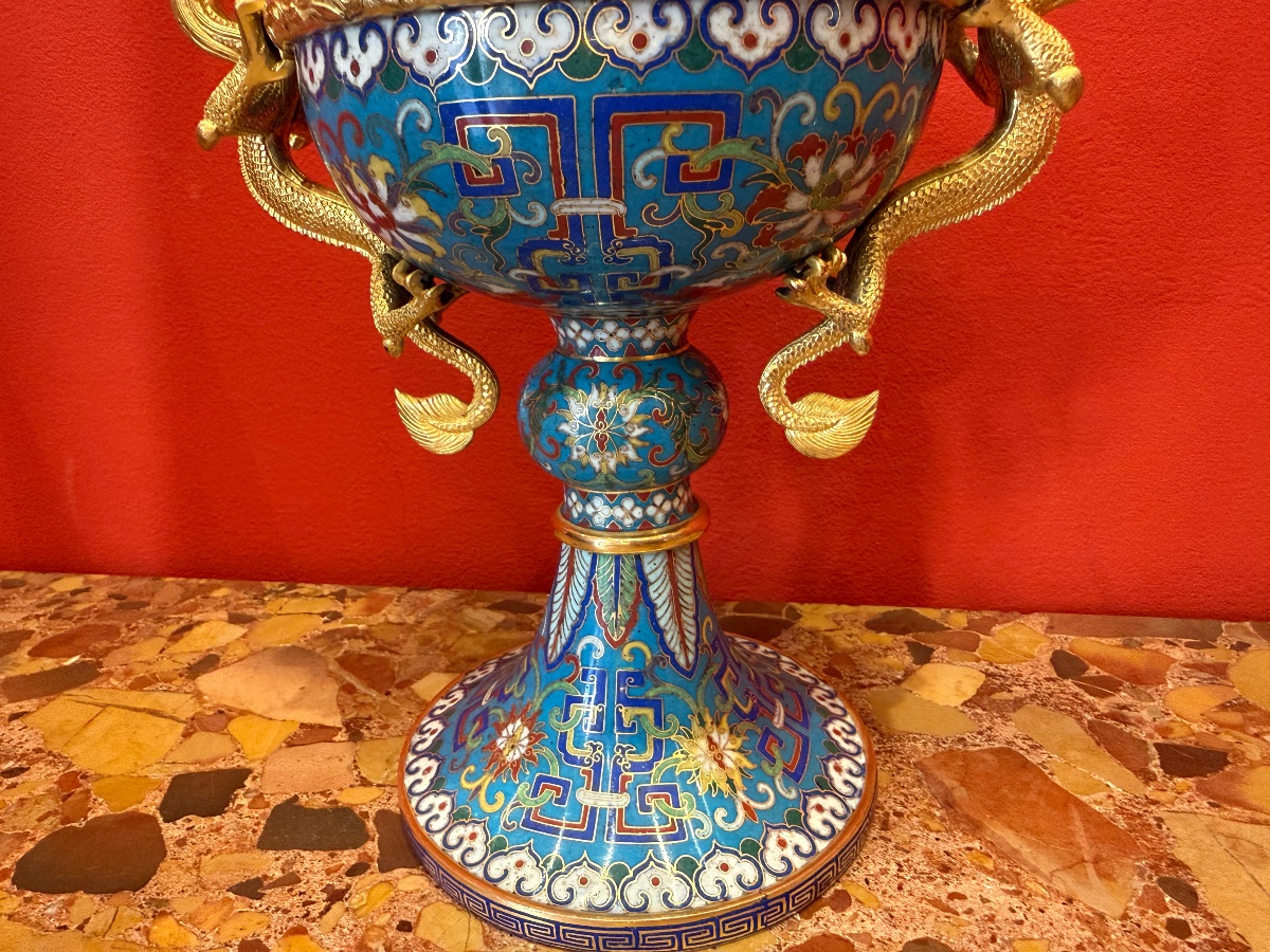Decorative Bowl, Cloisonné Enamel, China, 19th Century -photo-2