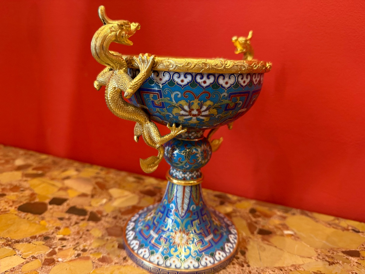 Decorative Bowl, Cloisonné Enamel, China, 19th Century -photo-3