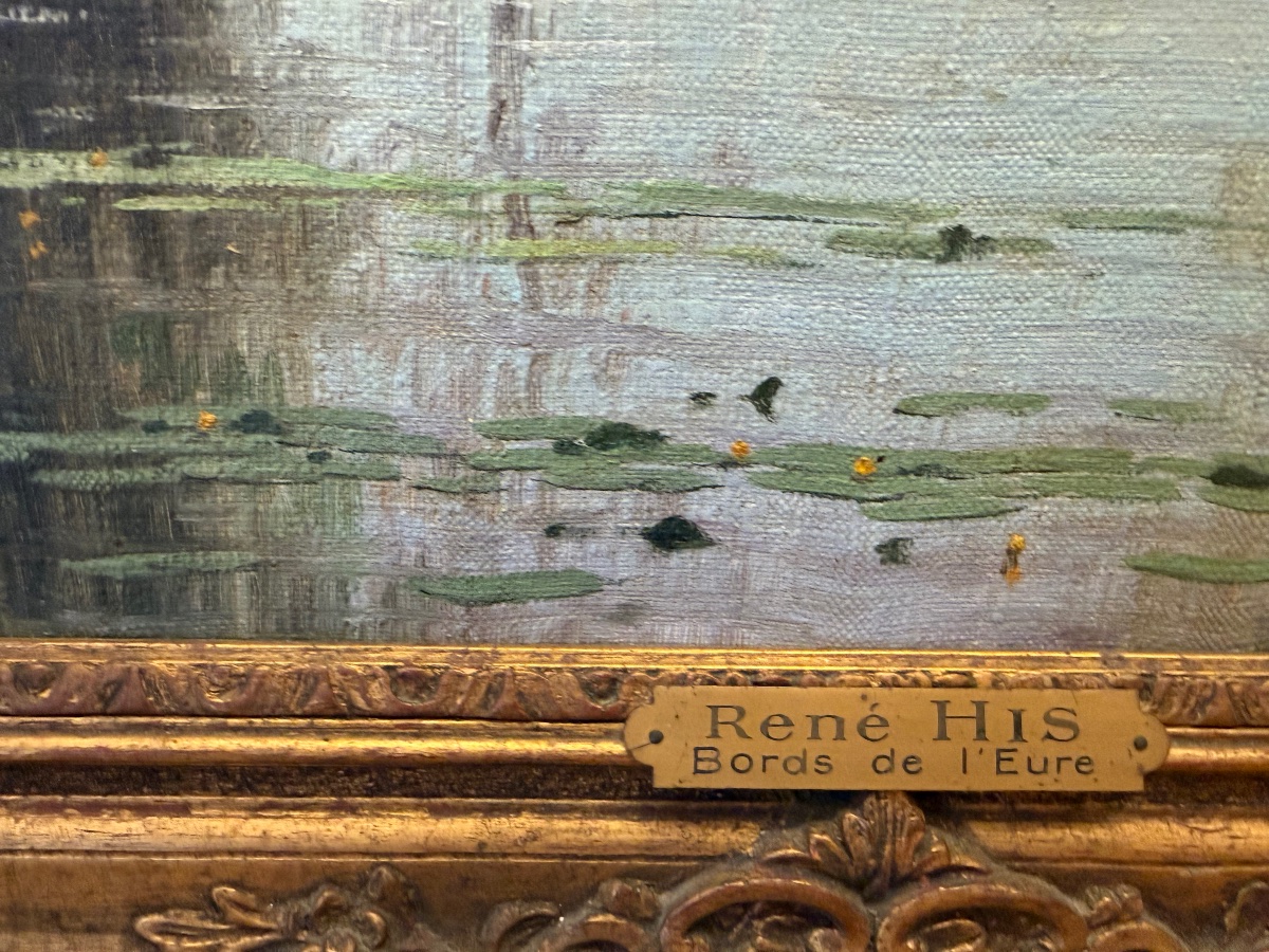 Oil Painting, Banks Of The Eure, René His, First Half Of The 20th Century -photo-4