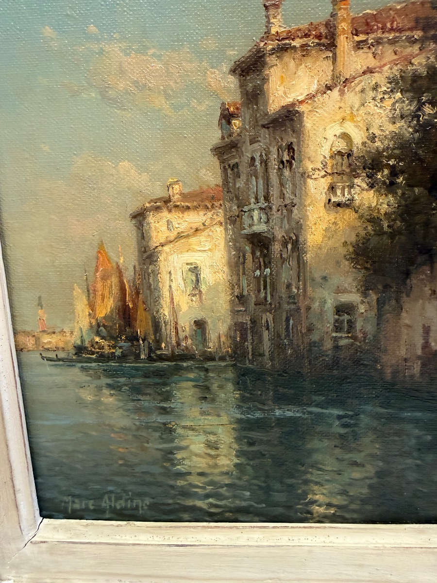 Painting: *veduta Venice*, Marc Aldine, 20th Century -photo-2
