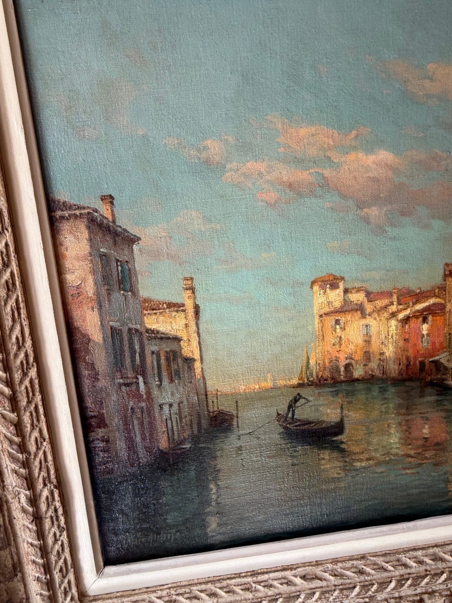 Oil On Canvas, Venice, Marc Aldine, 20th Century -photo-4