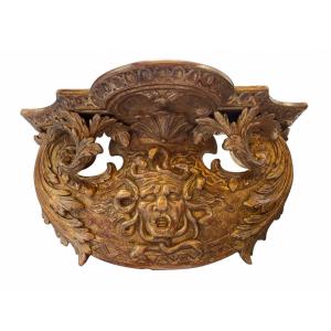 Nineteenth Golden Wood Wall Console