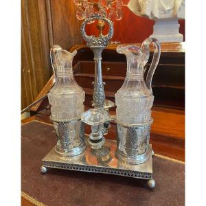 Silver And Crystal Vinegar Cruet