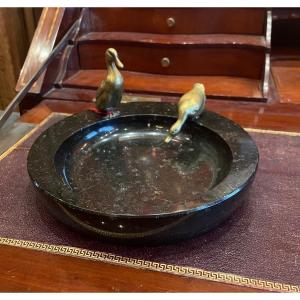 Marble And Gilt Bronze Duck Tray