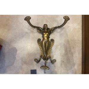 Art Nouveau Bronze Coat Rack