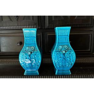 Pair Of Theodore Deck Vases