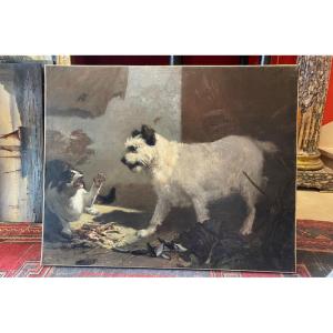 Painting Joseph Bail Dog And Cat