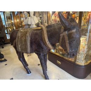 Âne terre cuite vernissée – Travail des années 1950