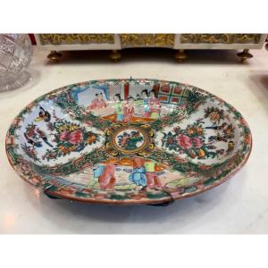 Plat ovale ,canton, Chine, XIXème