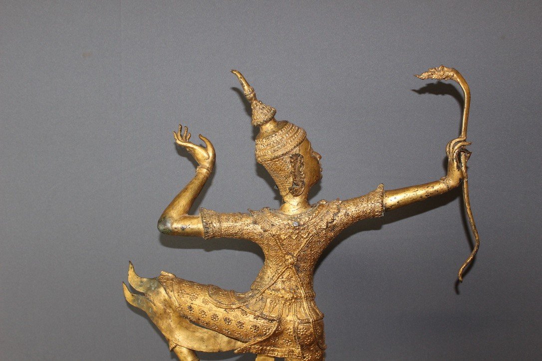 Sculpture Of Prince Rama In Bronze Circa 1950-photo-3