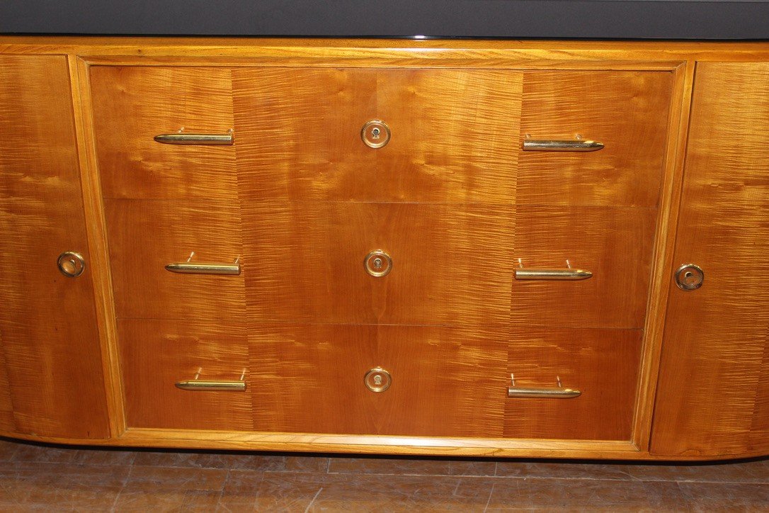 Enfilade d'époque Art Déco En Bois Clair Vers 1930-photo-2