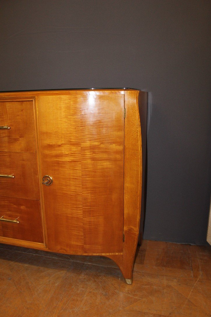 Enfilade d'époque Art Déco En Bois Clair Vers 1930-photo-3