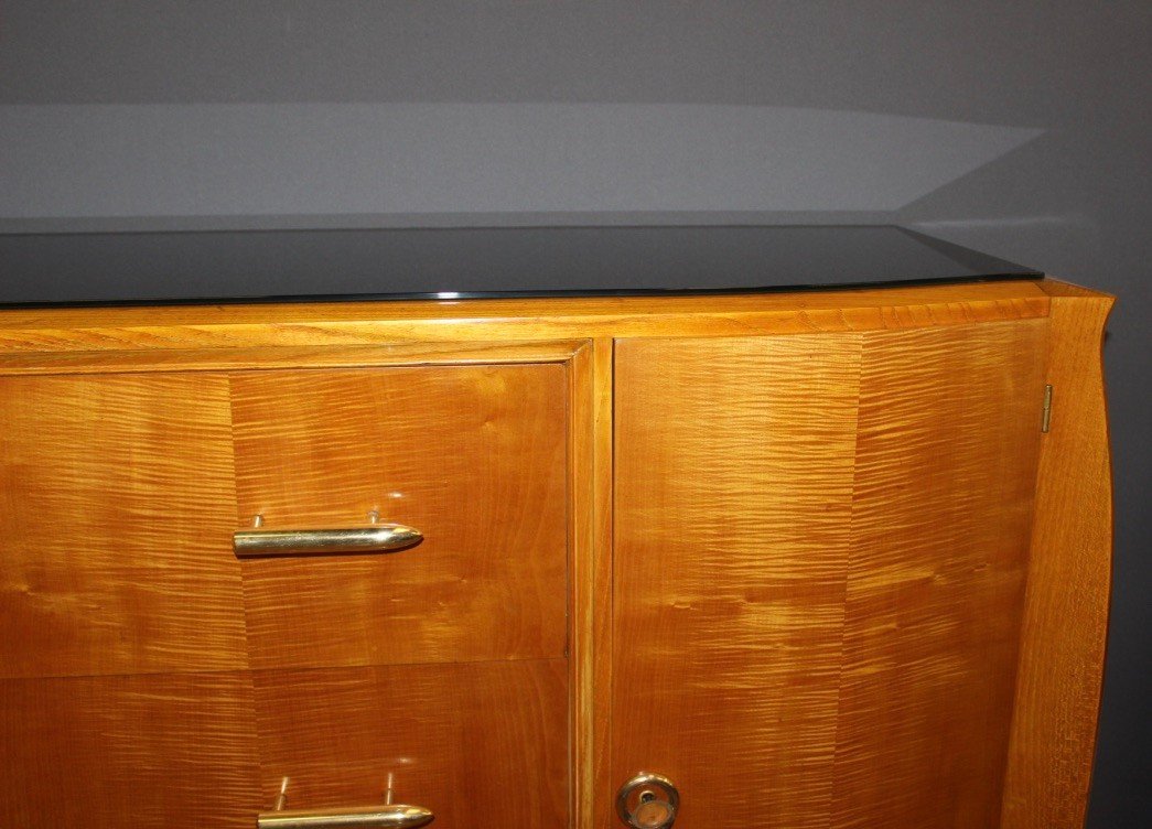 Enfilade d'époque Art Déco En Bois Clair Vers 1930-photo-1