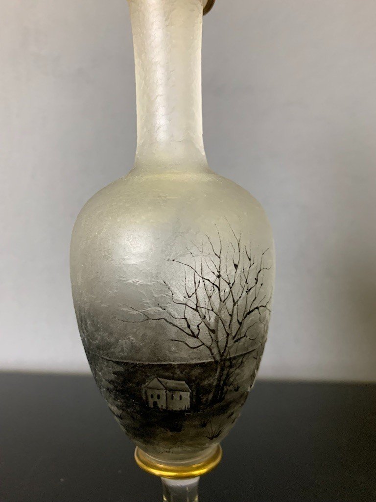 Soliflore Vase With Autumnal Decor In Grisaille Circa 1900-photo-5