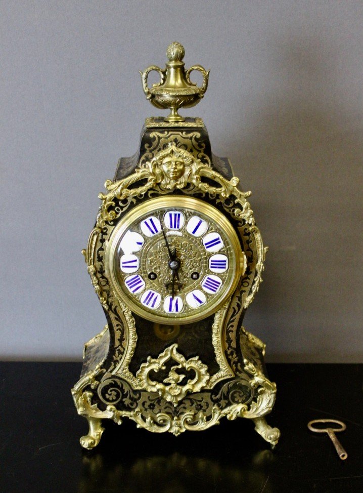 Louis XV Cartel In Tortoiseshell And Brass Marquetry Signed Lay Circa 1880