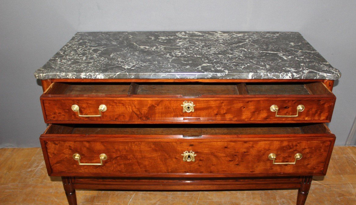 Commode Louis XVI En Acajou Moucheté Vers 1790-photo-2