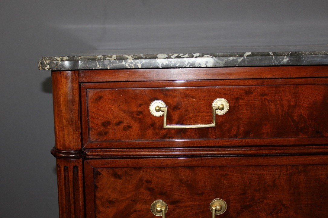 Commode Louis XVI En Acajou Moucheté Vers 1790-photo-4