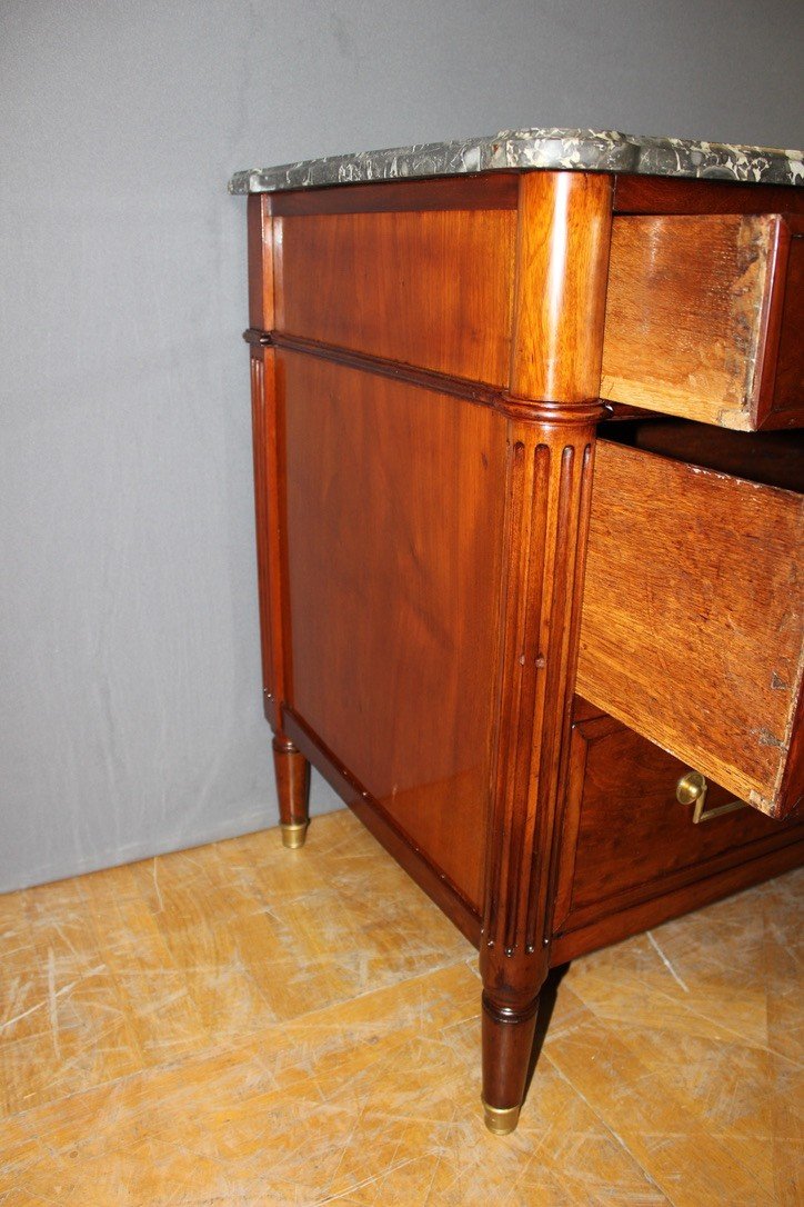 Louis XVI Commode In Speckled Mahogany Circa 1790-photo-8