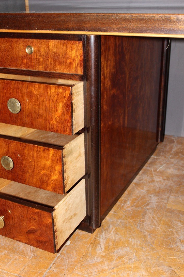 Bureau Plat d'époque Art Déco En Palissandre Vers 1930-photo-5