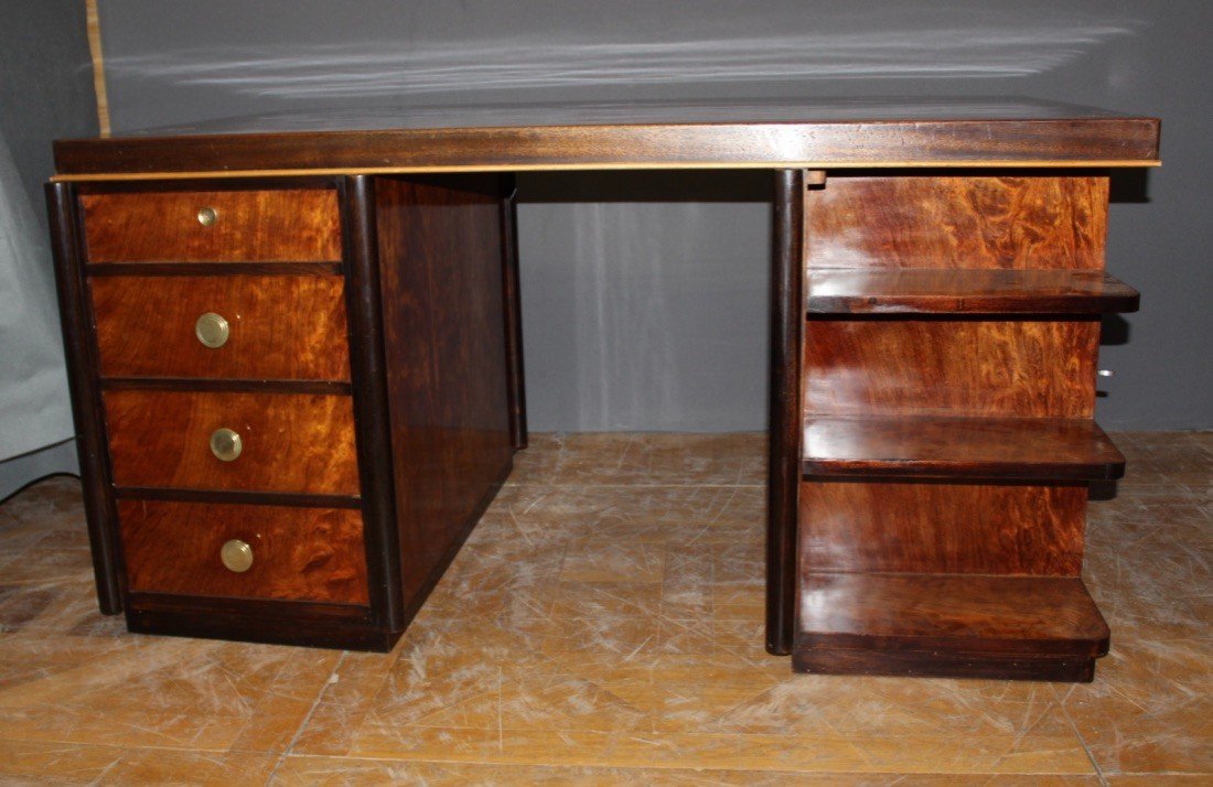 Bureau Plat d'époque Art Déco En Palissandre Vers 1930