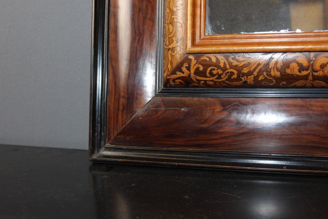 Louis XIII Mirror In Walnut Marquetry And Light Wood XVII-photo-8
