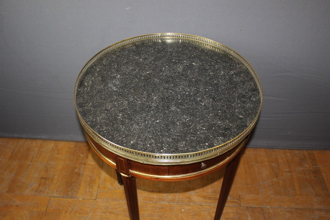 Louis XVI Bouillotte Table In Mahogany And Brass Circa 1900-photo-3