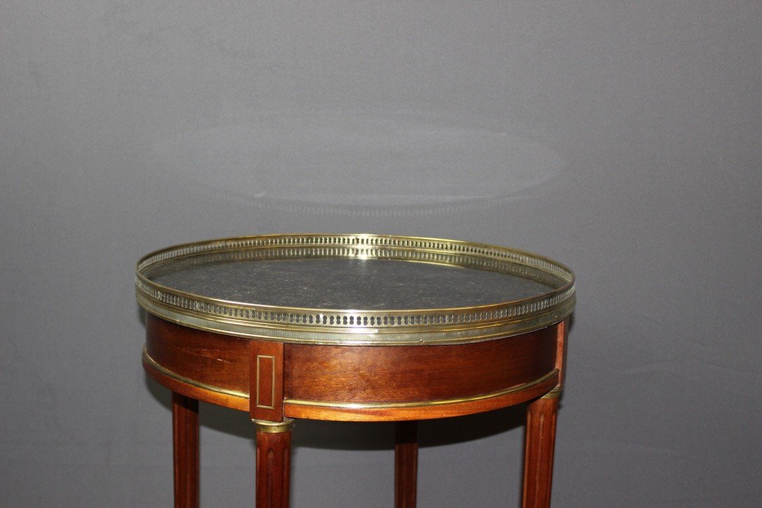 Louis XVI Bouillotte Table In Mahogany And Brass Circa 1900-photo-5