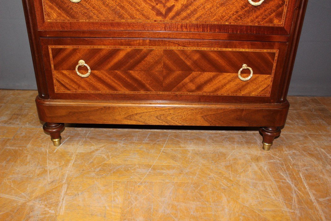 Louis XVI Style Chiffonier In Mahogany And Marquetry Circa 1925-photo-4