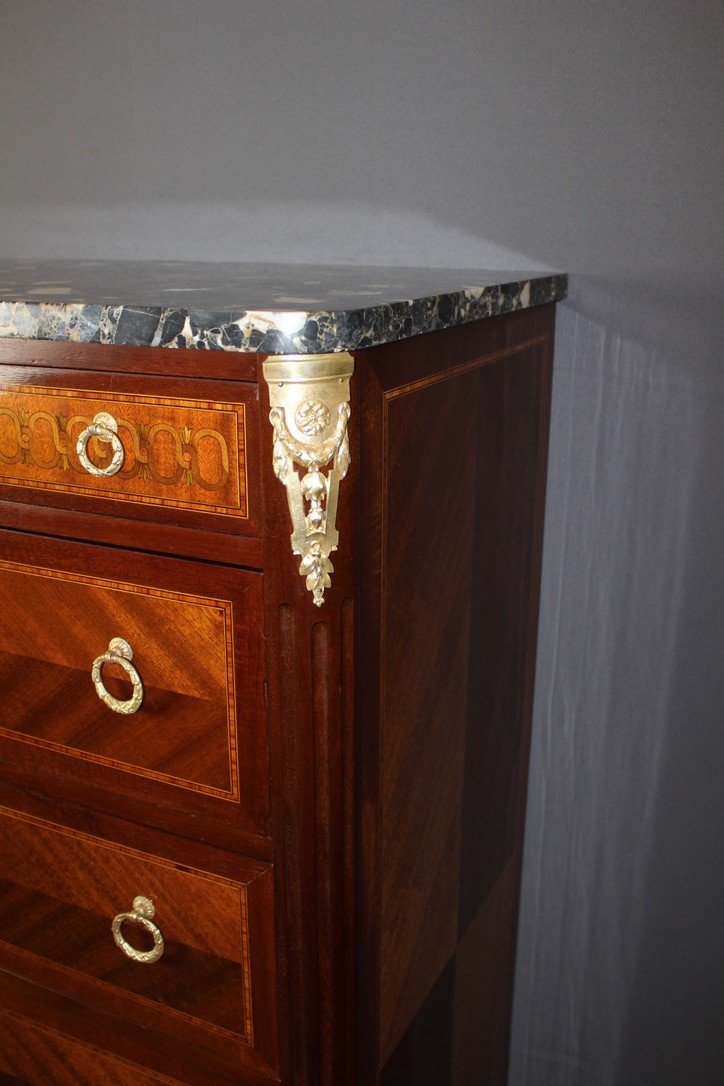 Louis XVI Style Chiffonier In Mahogany And Marquetry Circa 1925-photo-3
