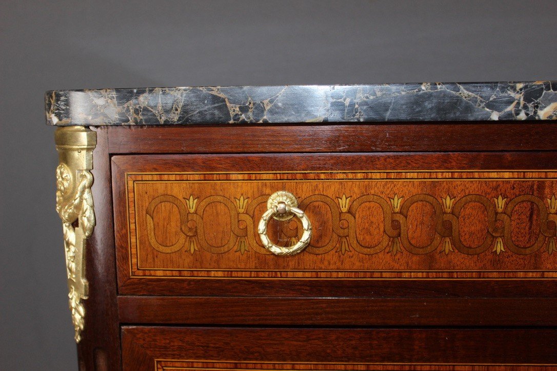 Louis XVI Style Chiffonier In Mahogany And Marquetry Circa 1925-photo-6