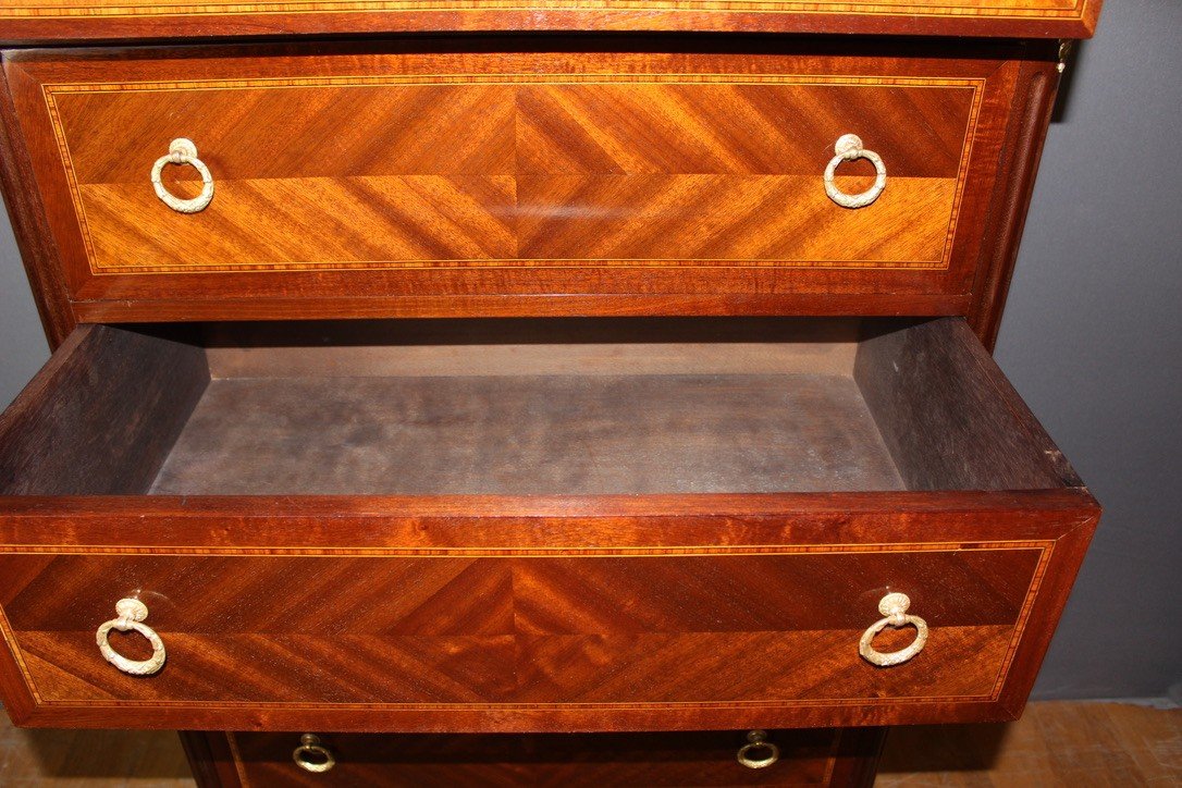 Louis XVI Style Chiffonier In Mahogany And Marquetry Circa 1925-photo-8