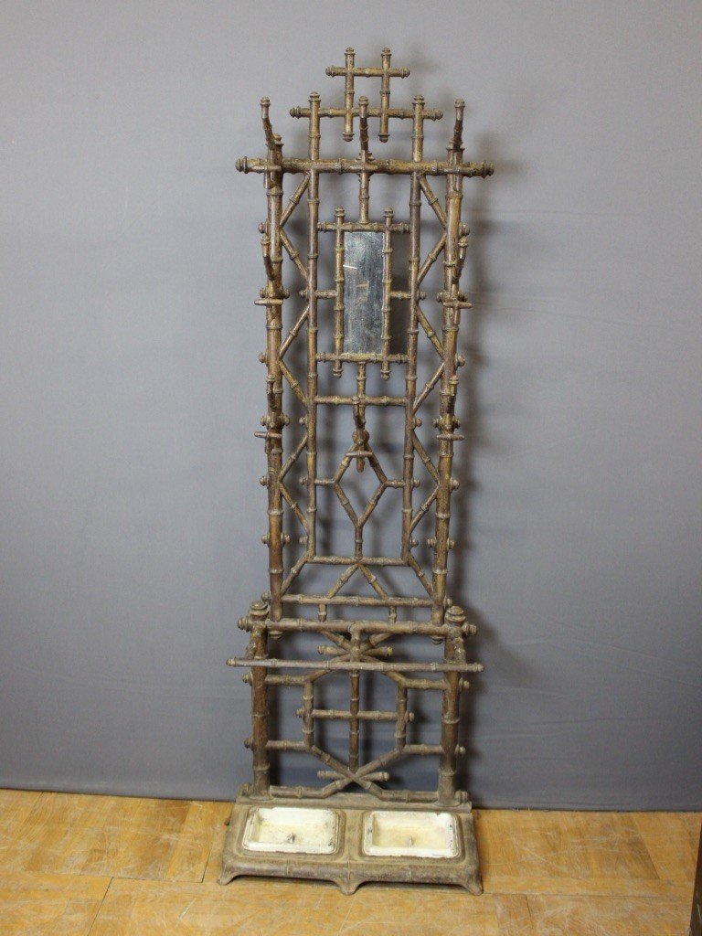 Cast Iron Coat Rack In Imitation Of Bamboo Circa 1900-photo-2