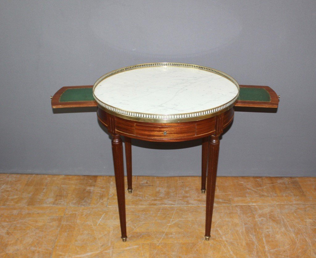 Table Bouillotte De Style Louis XVI En Acajou Vers 1920-photo-2