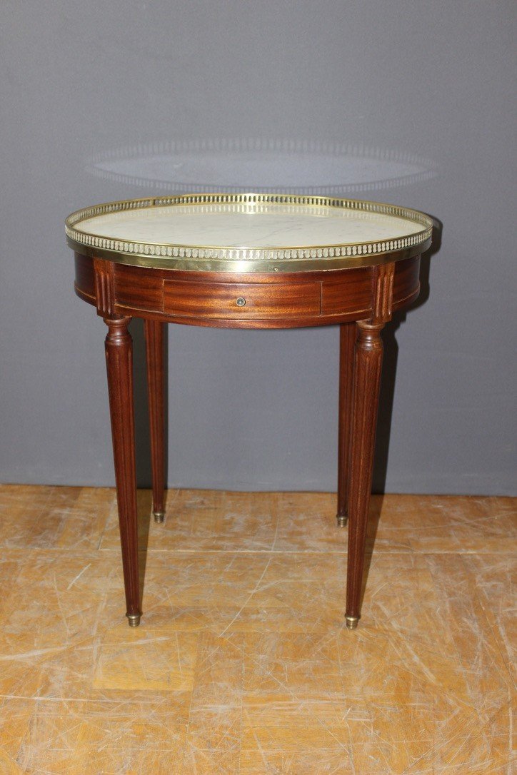 Table Bouillotte De Style Louis XVI En Acajou Vers 1920-photo-1