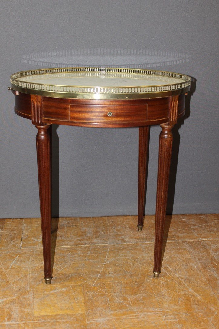 Table Bouillotte De Style Louis XVI En Acajou Vers 1920-photo-5
