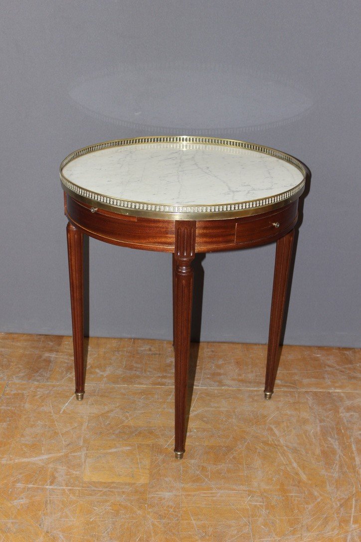 Table Bouillotte De Style Louis XVI En Acajou Vers 1920