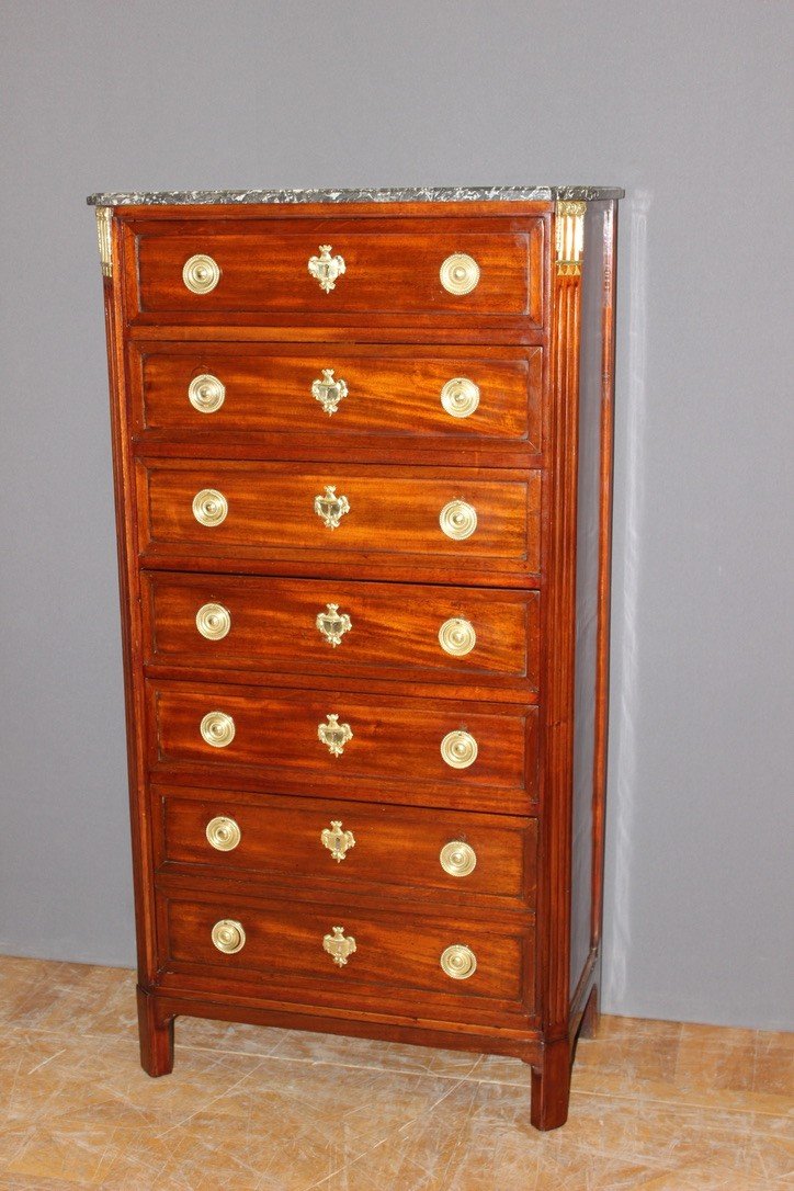 Semainier Louis XVI In Mahogany Late XVIII