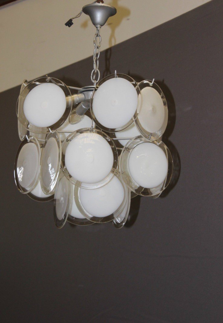 Murano Glass Disc Chandelier Circa 1970-photo-1