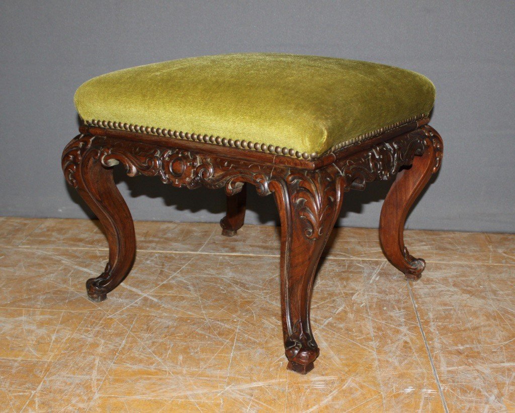 Tabouret d'époque Napoléon III En Palissandre Fin XIX-photo-2