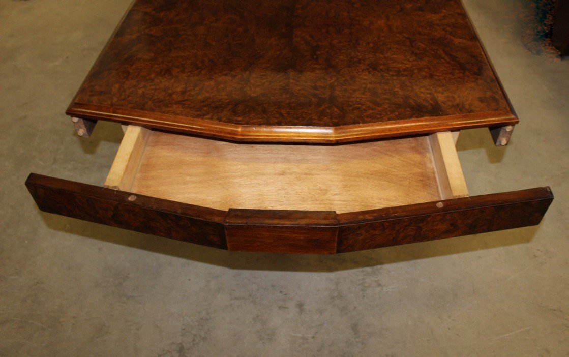 Art Deco Period Table In Mahogany And Elm Burl Circa 1930-photo-1