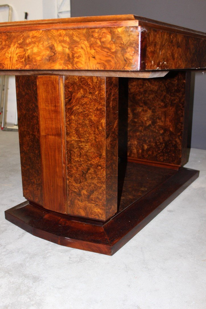 Art Deco Period Table In Mahogany And Elm Burl Circa 1930-photo-6