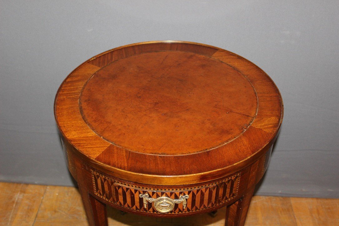 Louis XVI Style Hot Water Bottle Table In Marquetry Around 1900-photo-2