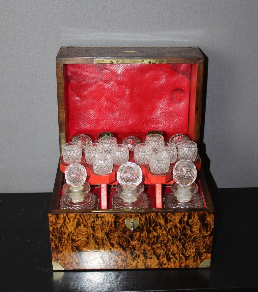Cave à Liqueur En Loupe d'époque Louis Philippe XIX -photo-2