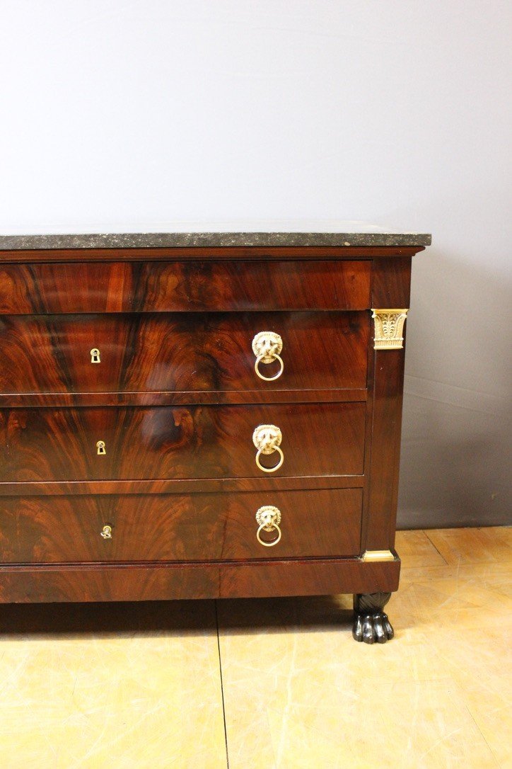Commode Empire Retour d'Egypte En Acajou Début XIX-photo-3