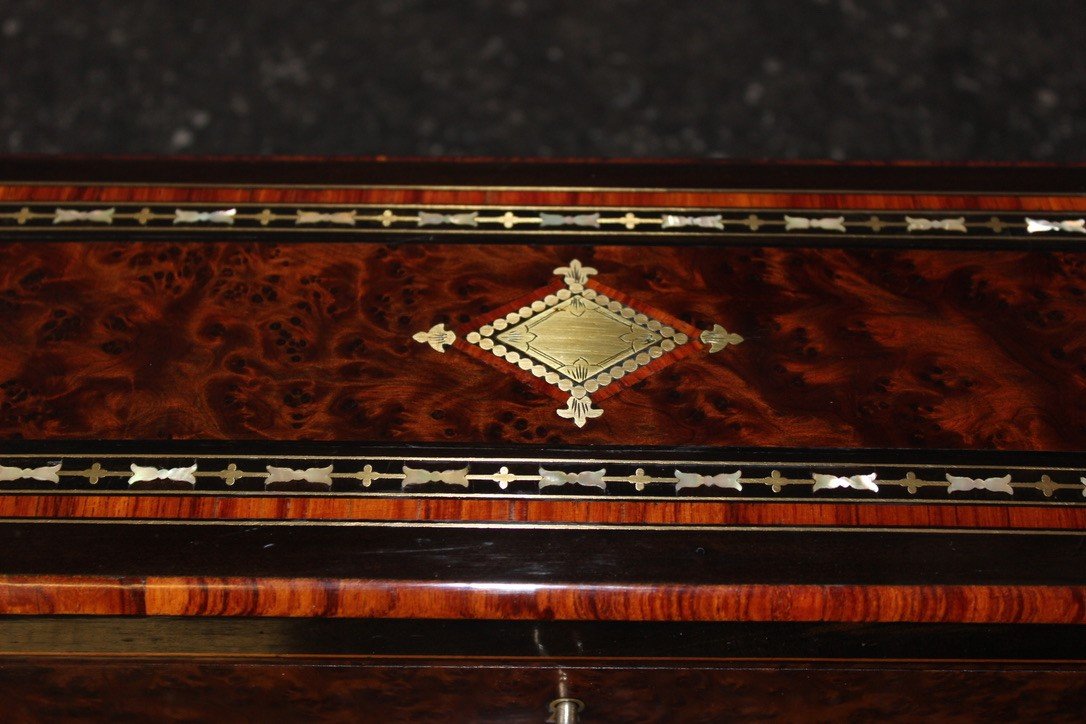 Napoleon III Period Jewelry Box In Marquetry Late 19th Century-photo-3