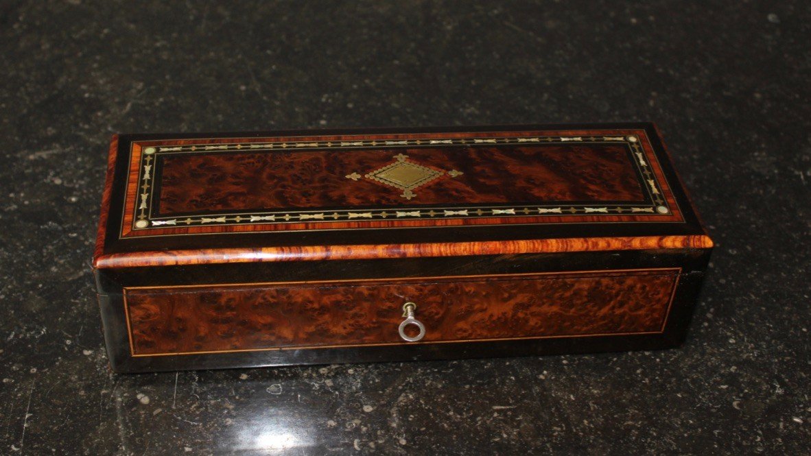 Napoleon III Period Jewelry Box In Marquetry Late 19th Century-photo-7