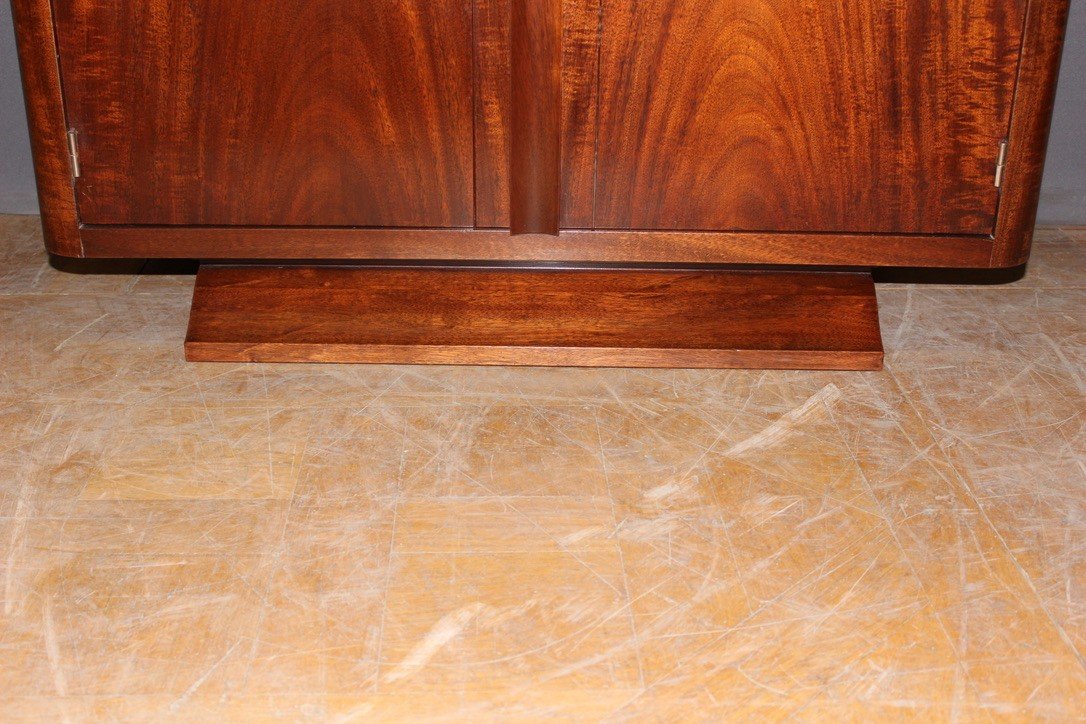 Art Deco Period Console In Exotic Wood And Marble Circa 1930-photo-4